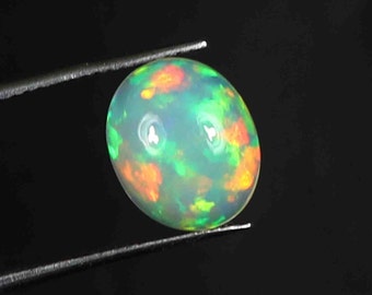 Flawless Quality Natural Ethiopian Rainbow Fire Opal, Loose Cabochon, Calibrated Size, Multi Fire Opal, Wire Wrapping Opal Stone, Oval Shape