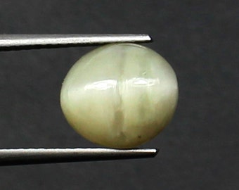 AAA Natural Quartz Cat's Eye Cabochon, Oval Shape, 3.60 Cts, 9.7x9x6 MM, Smooth Cat's Eye Cabochon Gemstone, Cat's Eye Ring Jewelry Stone