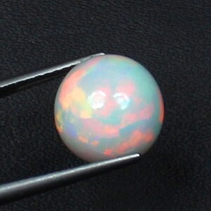 Opal Cabochon Fire Play Round Shape Opal Gemstone Loose Welo Opal White Opal Multi Fire Smooth Jewelry Making Gemstone - 10x10mm,