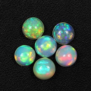 AAA Quality Ethiopian Welo Opal Multi Fire Opal Round Shape Opal Cabochon Opal Lot Opal Loose Gemstone October Birthstone Calibrated -6x6mm,