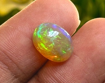 Natural Opal Ethiopian Opal Gemstone Cabochon Welo Fire Opal Oval Cabochon Ring Size Opal Loose Opal Cabs - 3.10 Cts