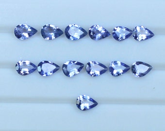 Natural Blue Tanzanite Pear Cut Gemstones, 12 Pieces, 3.5x2.5mm, 1 Cts