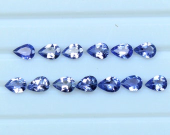 Faceted Tanzanite Gemstone, Pear Shape, 3.5x2.5 MM, 13 Pieces