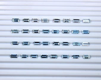 Natural Aquamarine Baguette Shape Faceted Gemstone Calibrated Size Aquamarine Lot Faceted Cut Stone March Birthstone Use For Jewelry Making