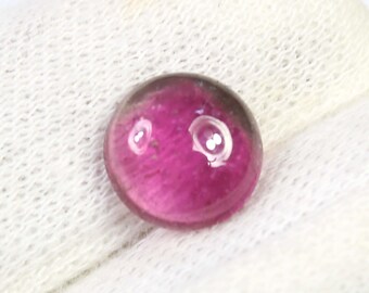 Natural Pink Tourmaline Gemstone Round Shape Calibrated Size Tourmaline Cabochon 11x11x4 MM Use Ring Jewelry Gemstone Flat Back Cabochon