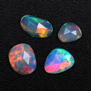 AAA Natürlicher äthiopischer Opal Edelstein Einseitiger Opalschliff Lot Facettierter Opal Multi Auffälliger Opal Bunter Opal Opalschliff Facettiert für die Schmuckherstellung