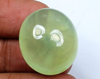 Green Prehnite Quartz Rutilated Stone A Grade Prehnite Cabochon Prehnite Crystal Oval Gemstone Cabochon Loose Prehnite Stone Quartz Gemstone