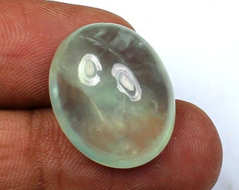 AAA Prehnite Cabochon Gemstone Oval Cabochon Natural Green Color Prehnite Quartz Semi Precious Stone Prehnite Loose Gemstone - 21x17x8.3 MM