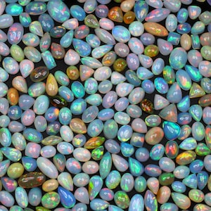Ethiopian Opal Cabochon Lot: Natural Welo Opal Gemstones