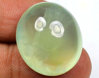 AAA Grade Green Quartz Prehnite Epidote Cabochon Handmade Prehnite Quartz 24x20.5x12.5 MM, Prehnite Gemstone Jewelry Making Flat Back Cabs