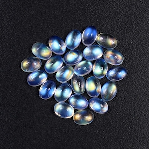 Natural Rainbow Moonstone Lot Multi Fire Rainbow Cabochons Clean Blue Fire Moonstone Gemstone Jewelry Making Calibrated Moonstone Cabochon
