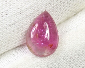 Pink Tourmaline Cabochon Gemstone Pear Tourmaline Stone 12.8x9x3.3 MM Smooth Tourmaline Loose Gemstone Use Jewelry Making