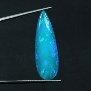 Ethiopian Opal Cabochon Long Pear Shape Welo Fire Opal Blue Opal Gemstone Dyed Opal Healing Crystal 31x10x3 MM Use Jewelry Making Gemstone