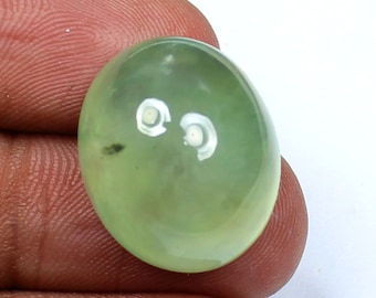 Natural Prehnite Oval Shape Cabochon Green Color Prehnite Quartz Loose Prehnite Gemstone 21x17x12 MM 31.90 Cts Wholesale Prehnite Epidote