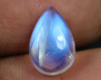 Rainbow Moonstone Cabochon: Pear Shape Gemstone for Jewelry Making