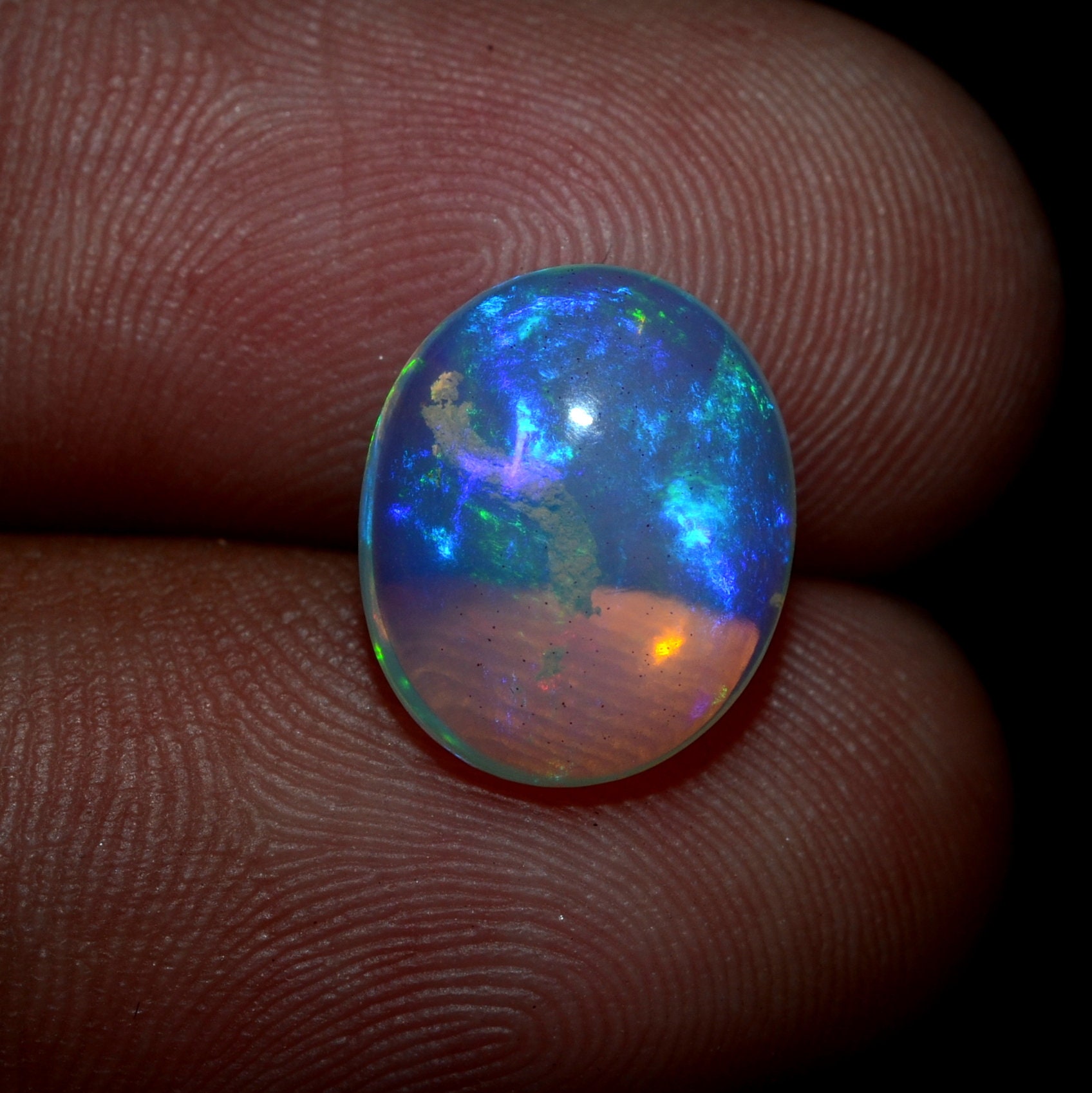 Natural Ethiopian Opal Oval Shape Play Of Color Opal A Etsy