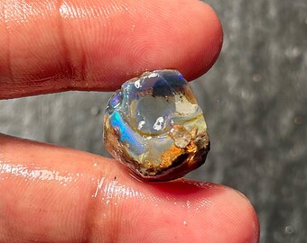 17.7 Cts Natural Opal Oil Rough Multi Color Fire Flash Raw Opal Specimen Jewelry Making Lapidary Rough 16x15.3x11 MM
