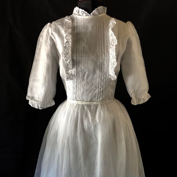 Vintage Wedding Dress | 1960s Wedding Dress | 60s organza dress