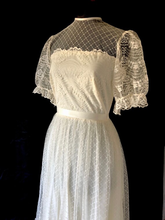 1970s Vintage Wedding Dress | Vintage Cap Sleeve W