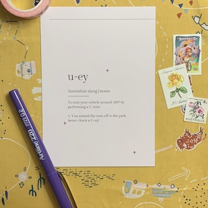 Australian Slang Postcard, U-ey