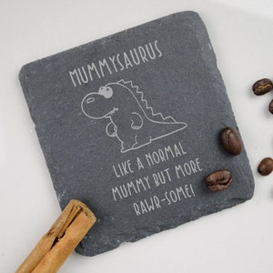 Cute Gift for Grandma Nannysaurus Grannysaurus Grandmother Granny Dinosaur Coaster Square Slate Funny Gift Nana Mothers Day Gift