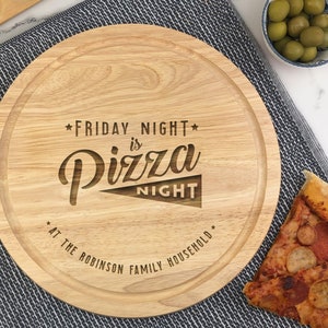 Personalised Pizza Night Chopping Board, Pizza Serving Board, Pizza Slice Platter Display Food Pizza Cutting Board Plate, Gifts For Home