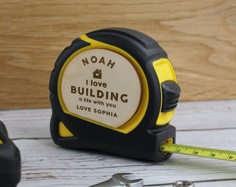 5M Personalised Stanley Tape Measure I Love Building A Life With You Boyfriend DIY Tool Named Retractable Measure Valentine Gift for Husband