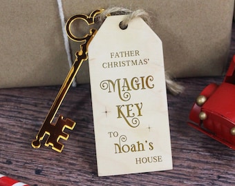 Personalised Santa Key, No Chimney Christmas Key, Xmas Eve Tradition, Father Christmas’ Magic Key, Christmas Magic, Christmas Eve Box Filler