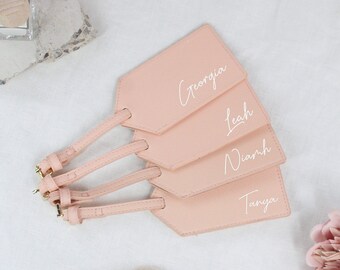 Etiqueta para equipaje de despedida de soltera, etiqueta personalizada de cuero sintético para maleta, regalo de vacaciones, boda en destino, dama de honor, regalos para la madrina