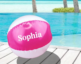 Personalisierte Vinyl 9 "aufblasbare rosa Wasserball Pool-Party Garten Spielzeug Urlaub im Ausland Schwimmen Zubehör mit Monogramm Strand Geschenk-Custom Name