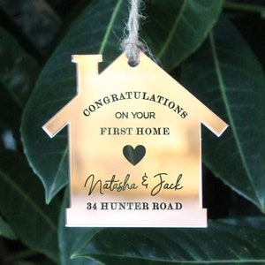 Adorno colgante personalizado para primer hogar, felicitaciones por el primer hogar, decoración acrílica para inauguración de casa, regalos para parejas.