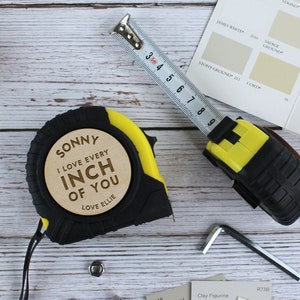 Retractable Tape Measure, I Love Every Inch Of You Personalised Tape 3M, 5M, 7.5M DIY Tool, Anniversary Gift Valentine’s Gifts for Boyfriend