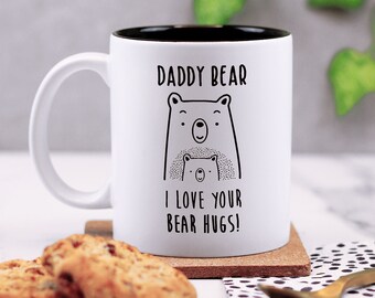 Dada Bear Cute Fathers Day Gift, Father and Son, Papa Bear Mug, Dad and Daughter Cup, Gift for Daddy, 1st Fathers Day Present, Personalised