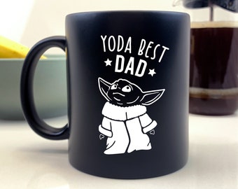 Padres Día Regalo Yoda Mejor Papá Posavasos cuadrado pizarra Bebé Yoda Divertido Cumpleaños 