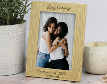 Best Friend Photograph Frame, Personalised Photo Frame For Bestie, Thank You Gift, Bridesmaid Present, Best Friends Since Picture Frame 4x6"