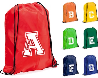 Gepersonaliseerde kindertas met trekkoord Sportschool PE-kit tas voor jongens meisjestas kindernaam Unisex terug naar school rugzak party goodiebag
