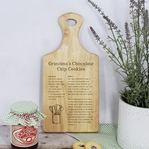 Favourite Family Recipe Personalised on a Kitchen Chopping Board, Mum's Signature Dish, Grandma's Baking Recipe, Your Own Recipe Engraved