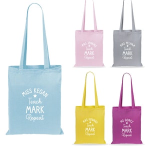 Sac fourre-tout personnalisé pour enseignant, répétition de la marque d'enseignement, pochette cadeau pour enseignant, fin d'année, merci enseignant, cadeau de fin d'études pour enseignant
