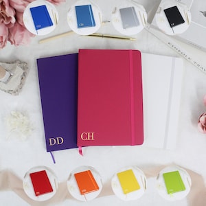 A6 A5 A4 Initial Notebook Personalised Lined Notepad Office Gift Initials Diary Gifts for Her Men’s Gift Coloured Travel Journal New Job