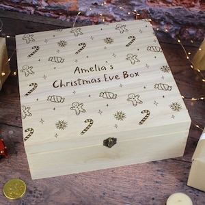 Caja de Nochebuena de lujo personalizada, regalo festivo de Nochebuena de madera, caja de Nochebuena, caja de Nochebuena, diseño de hombre de jengibre