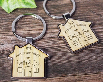 Our New Home Couples Keyring, Personalised House Warming Key Chain, Set of 2  Moving House Gift, New Home Key Rings, His & Hers Homeowner