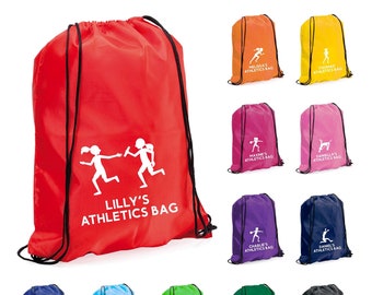 Borsa unisex per atletica leggera personalizzata con qualsiasi nome e borsa per atletica sportiva personalizzata Borsa per kit di ritorno a scuola Sports Day Running Relay