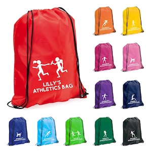 Sac de sport personnalisé unisexe avec n'importe quel nom et sac de sport personnalisé pour la rentrée scolaire, relais de course à pied pour la journée du sport
