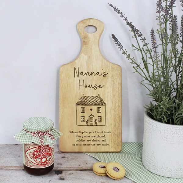 Grandma’s House Board, Grandma Gift, Personalised Wooden Paddle Board, Mother’s Day Gift for Nanna, Granny, Nanny, New Home, Housewarming