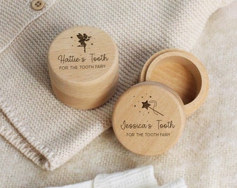 Gepersonaliseerde Tandenfee Box, Eerste Tand Aandenken, Houten Snuisterij, Nieuwe Baby Cadeau, Houten Tandendoos, Doopcadeau, Baby Tanden Doos