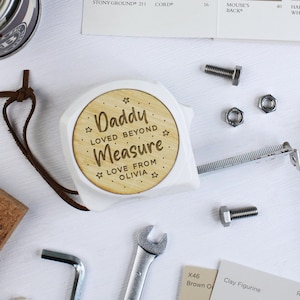 Daddy Loved Beyond Measure Personalised 5M Tape Measure, Practical Dad Father’s Day Gift for Dad, DIY Dad Custom Tool Present Tradesman Gift
