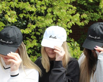 Zwart-wit honkbalpet team bruid vrijgezellenfeest gunst, cadeau voor bruidsmeisje, vrijgezellenfeest in het buitenland, witte bruid to be pet team bruid gunst hoed