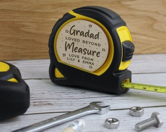 Grandad Personalised Stanley Tape Measure 5M, Practical Father’s Day Gift for DIY Grandad, Grandpa, Pops, Taid Loved Beyond Measure Birthday