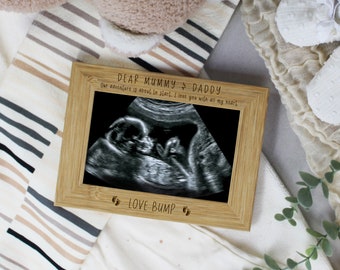 From The Bump Gift, Personalised Baby Scan Photo Frame, Message From Baby Bump, Mum To Be, Dad To Be Gift, Pregnancy Reveal Picture Frame