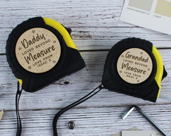 Grandad Father's Day Gift Personalised 3M 5M 7.5M Tape Measure, DIY Tool Xmas Gift for Him, Dad, Daddy, Grandpa, Taid, Loved Beyond Measure